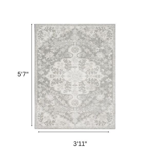 Timeless Traditional Woven Area Rug – Machine-Woven Polypropylene, Medium Pile, Durable and Easy to Clean