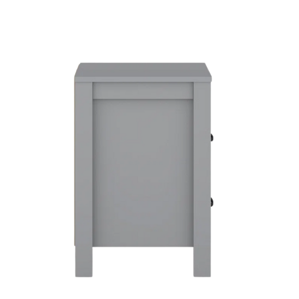 22.7" 2-Drawer Nightstand – Space-Saving Modern Minimalism, Engineered Wood with Clean-Lined Silhouette, Neutral Finish, Open Cubby & 2 Spacious Drawers for Bedroom Storage, Ideal for Tech & Accessories