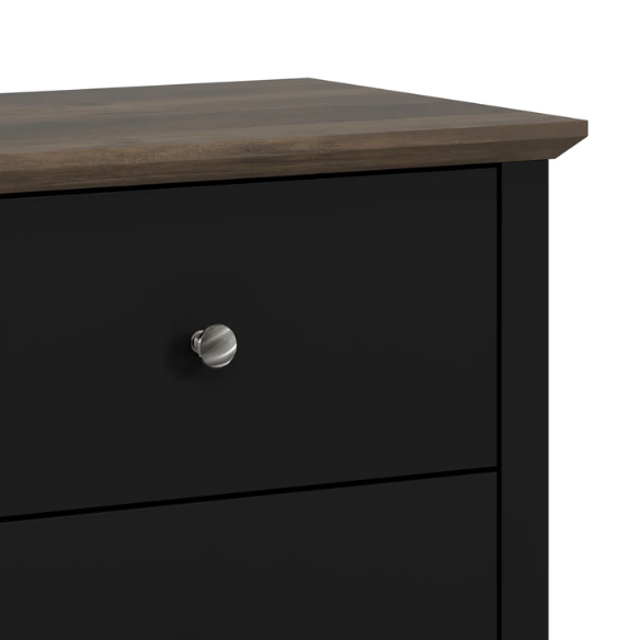 Modern 6-Drawer Double Dresser with Angled Sled Legs and Round Metal Hardware