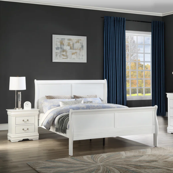 Elegant Polish Wooden Louis Philippe Style 5-Piece Full Double Size Bedroom Set – Timeless Design with Classic Charm and Luxurious Craftsmanship