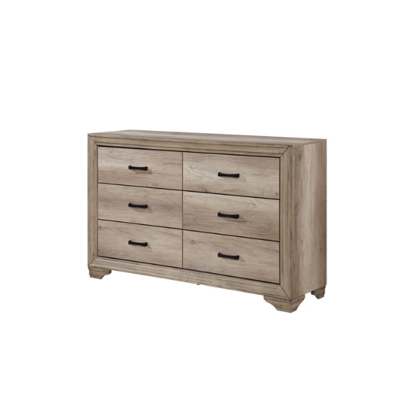 Elegant 4-Piece Rustic Wooden Queen Bedroom Set in Light Brown