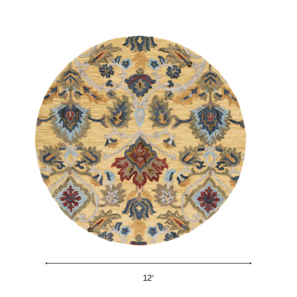 Tufted Wool Area Rug – Luxurious Floral Design