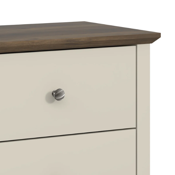 Modern 6-Drawer Double Dresser with Angled Sled Legs and Round Metal Hardware