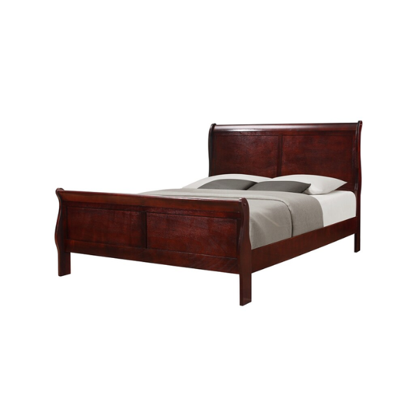 Timeless 6-Piece Cherry Wood Sleigh Bedroom Set with Elegant Curves and Sophisticated Finish