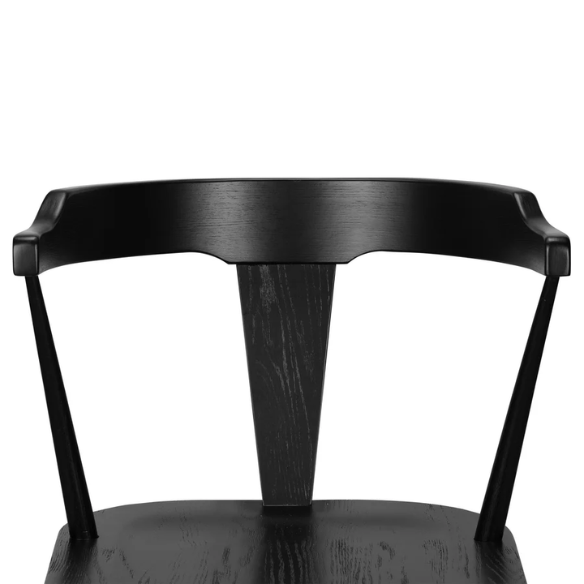 Solid Oak Dining Chair – Mid-Century Modern Splat Back, Tapered Legs, Non-Scratch Feet & Easy Assembly