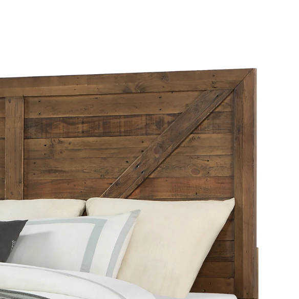 Weathered Oak Queen Bed with Solid Wood Standard Bedroom Set – Timeless, Durable, and Stylish