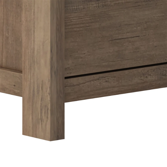 2-Drawer Nightstand – Neutral Engineered Wood, Streamlined Rectangular Design, Four Block Legs, Convenient Storage with Roller-Glide Drawers & Metal Knobs, Perfect for Traditional & Contemporary Bedroom