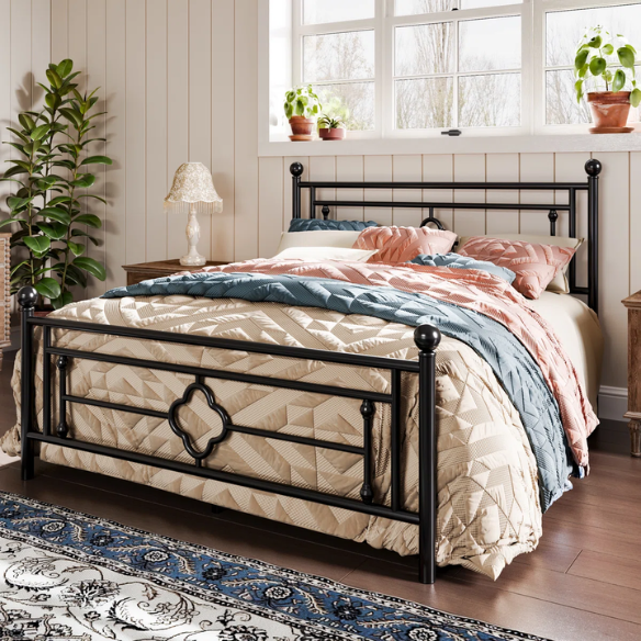 Durable Metal Platform Bed – Full Double Size with Sturdy Frame and Modern Design