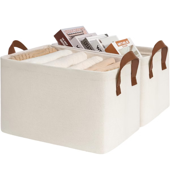 Collapsible Cotton Linen Laundry Basket – Stylish Hamper for Dirty Clothes and Toy Storage, Household Sundries Basket with Handle