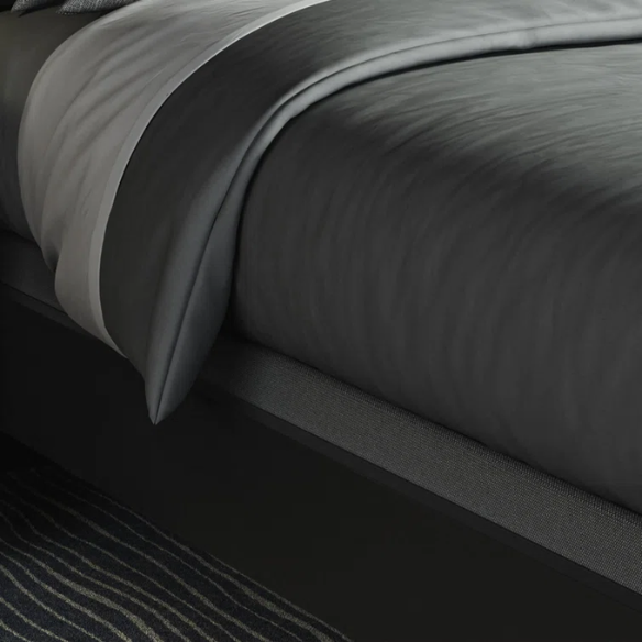 Queen Size Solid Wood Bed with Polished Finish and Classic Design