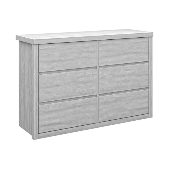 Modern 46.46'' 6-Drawer Double Dresser with Hidden Handles and Wood Grain Finish