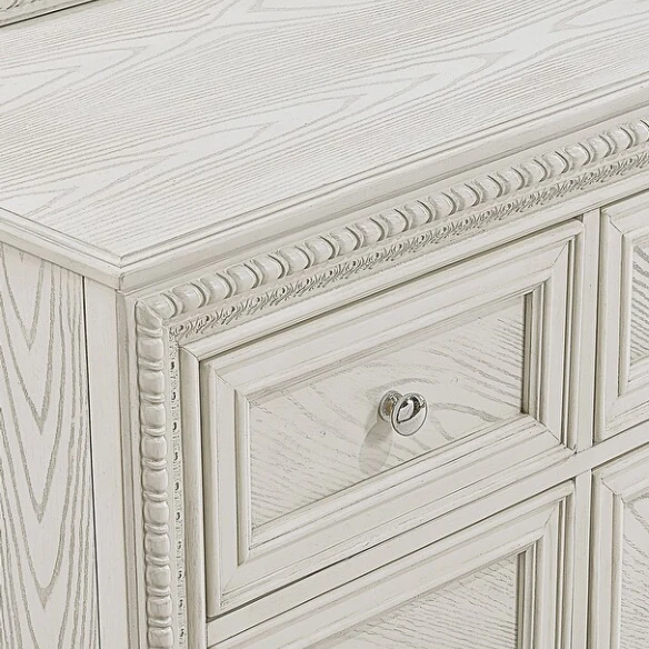 5-Piece Cream Panel Bedroom Set – Timeless Elegance and Tranquil Charm with Elegant Detailing and Durable Craftsmanship