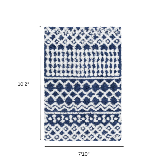 Soft Cozy Woven Shag Bohemian Tribal Area Rug