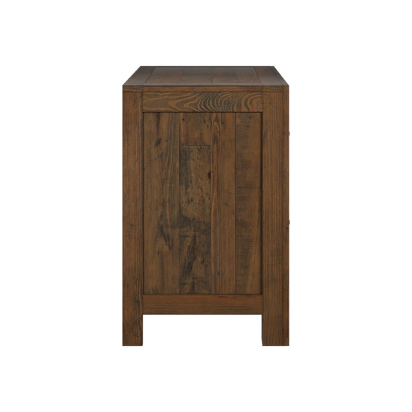 Weathered Oak Queen Bed with Solid Wood Standard Bedroom Set – Timeless, Durable, and Stylish