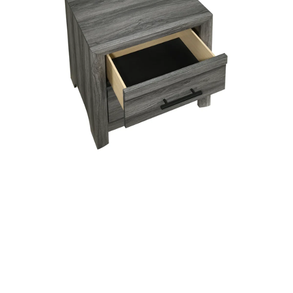 Stylish Dark Grey Wooden 5-Piece Twin Bedroom Set: Luxurious Rustic Solid Wood Design