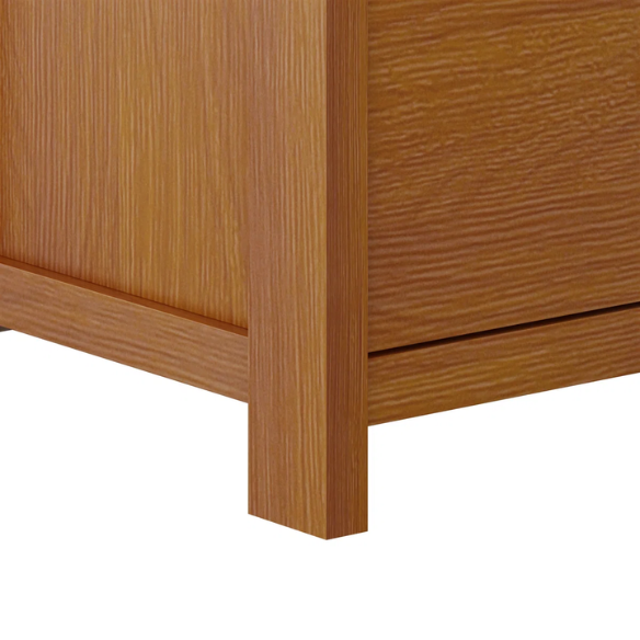 2-Drawer Nightstand – Neutral Engineered Wood, Streamlined Rectangular Design, Four Block Legs, Convenient Storage with Roller-Glide Drawers & Metal Knobs, Perfect for Traditional & Contemporary Bedroom