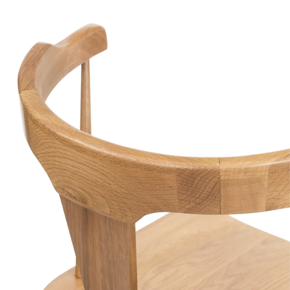 Solid Oak Dining Chair – Mid-Century Modern Splat Back, Tapered Legs, Non-Scratch Feet & Easy Assembly