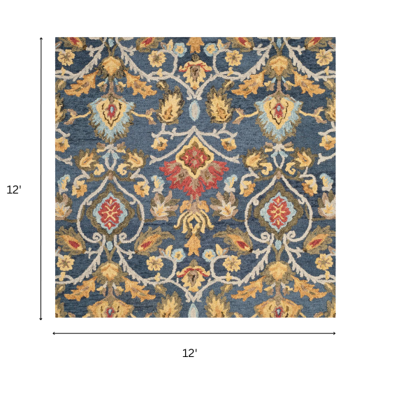 Tufted Wool Area Rug – Luxurious Floral Design