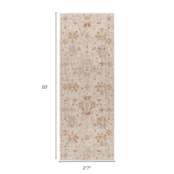 Elegant Oriental Rug – Stain-Resistant, High-Low Pile, Machine Woven with Fringed Detailing