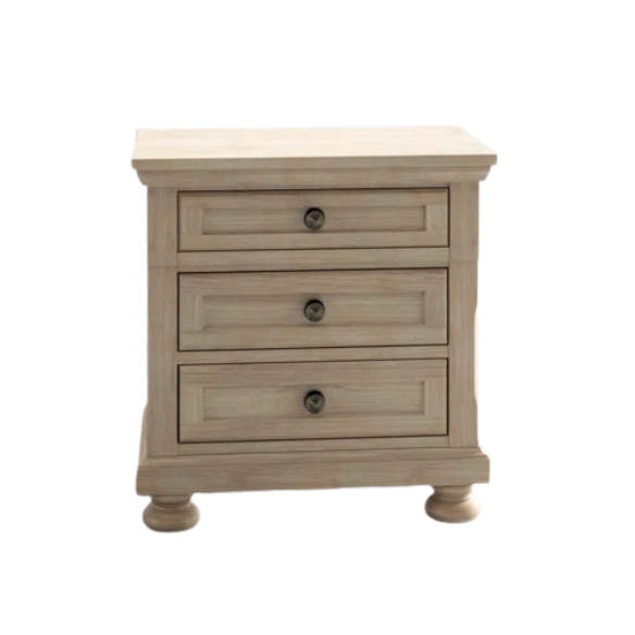 Stylish King Platform Solid Wood Configurable Bedroom Set – Featuring Curved Paneled Headboard, Footboard Storage Drawers, Seven-Drawer Dresser, and Two-Drawer Nightstand for a Functional and Clutter-Free Teen Retreat