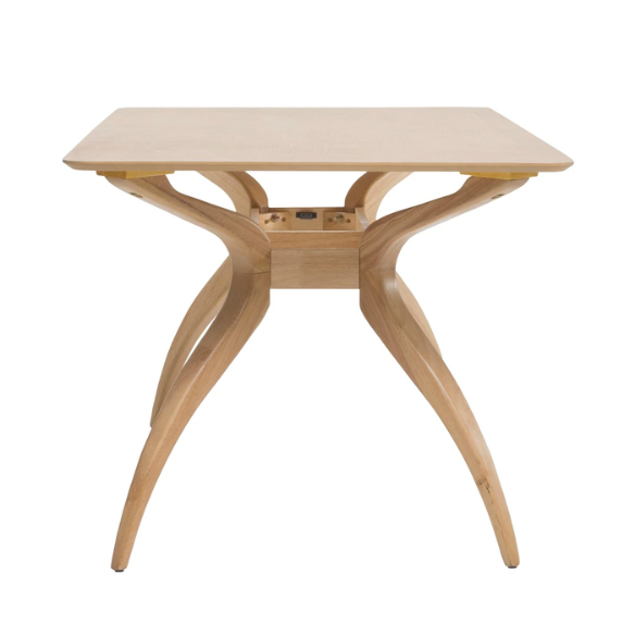 Mid-Century Modern 5-Piece Dining Set – Smooth Wood Finish with Cushioned Fabric Chairs for Comfort & Style