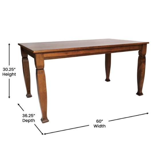 Classic Wood Dining Table with Sculpted Decorative Legs – Timeless Elegance & Durability for Every Dining Occasion