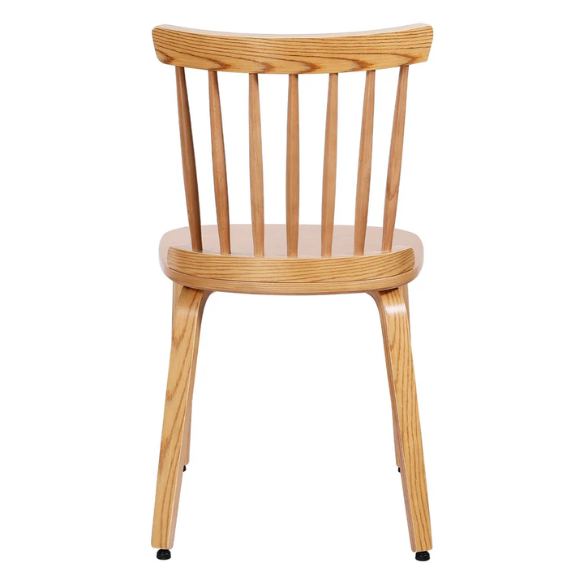 Solid Wood Slat Back Windsor Dining Chairs (Set of 2) – Sturdy, Eco-Friendly Construction with Ergonomic Backrest & Adjustable Foot Pads