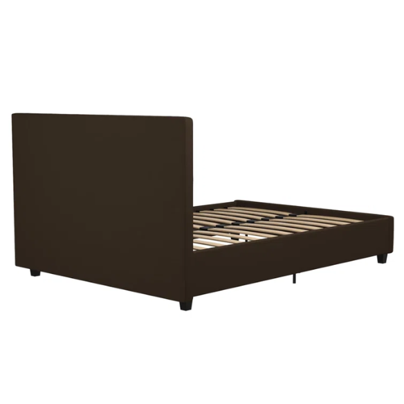Luxurious Faux Leather Platform Bed – Full Double Size with Sleek Modern Design