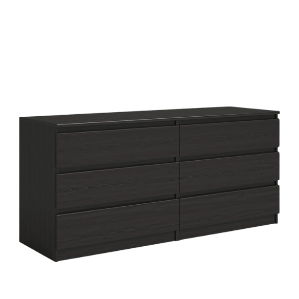 Versatile 60.5" 6-Drawer Double Dresser with Smooth Metal Glides and Clean-Lined Silhouette