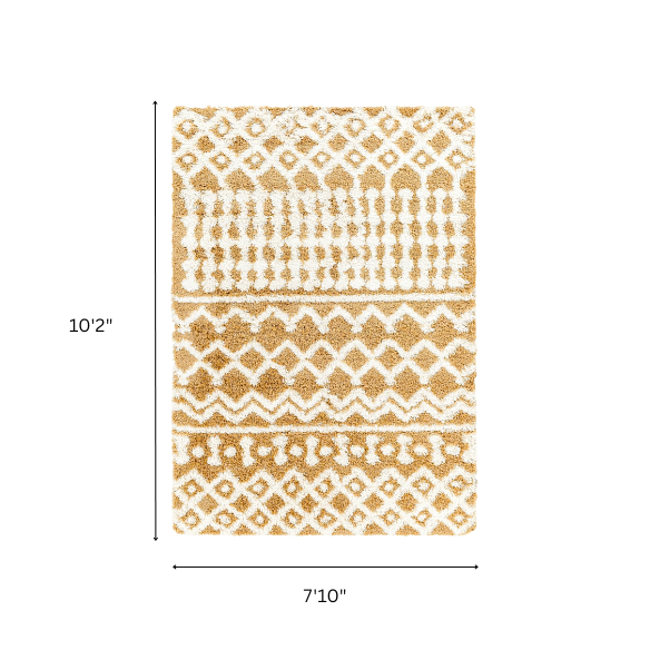Soft Cozy Woven Shag Bohemian Tribal Area Rug