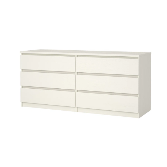 Versatile 60.5" 6-Drawer Double Dresser with Smooth Metal Glides and Clean-Lined Silhouette