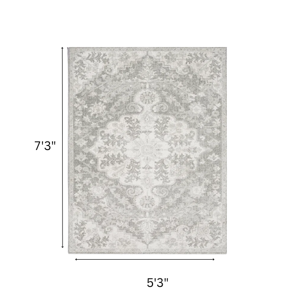 Timeless Traditional Woven Area Rug – Machine-Woven Polypropylene, Medium Pile, Durable and Easy to Clean