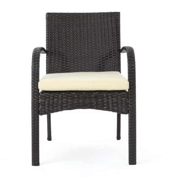 5-Piece Outdoor Wicker Dining Set | Includes Water-Resistant Cushions for Comfort and Durability