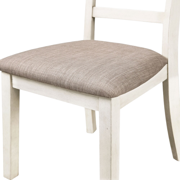 5-Piece Dining Set – Modern Farmhouse Round Table with Curvy Legs & X-Cross Chair Detail