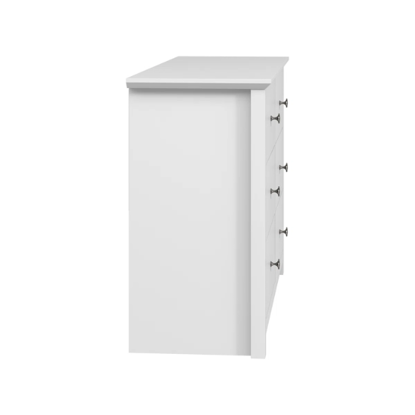 Modern 6-Drawer Double Dresser with Angled Sled Legs and Round Metal Hardware