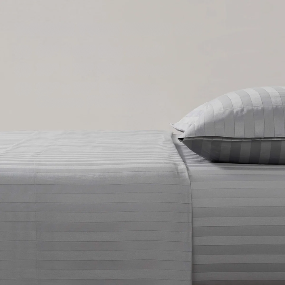 4-Piece Luxury Bed Sheet Set – Fitted & Flat Sheets with Pillowcases | Solid Stripe Bedding for Twin, Full, Queen, King Sizes