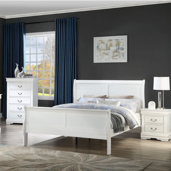 Elegant Polish Wooden Louis Philippe Style 5-Piece Full Double Size Bedroom Set – Timeless Design with Classic Charm and Luxurious Craftsmanship