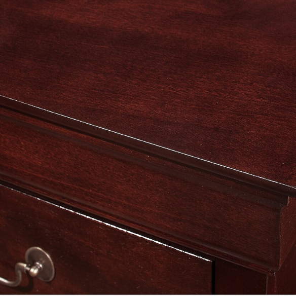 Timeless 6-Piece Cherry Wood Sleigh Bedroom Set with Elegant Curves and Sophisticated Finish
