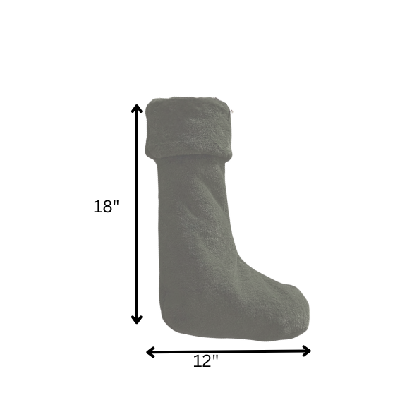 Soft Fabric Christmas Stocking – Cozy, Cotton-Lined Design in Neutral & Green Tones for Timeless Holiday Charm