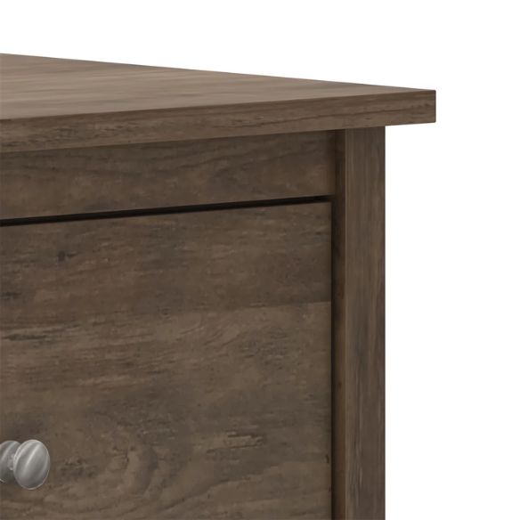 2-Drawer Nightstand – Neutral Engineered Wood, Streamlined Rectangular Design, Four Block Legs, Convenient Storage with Roller-Glide Drawers & Metal Knobs, Perfect for Traditional & Contemporary Bedroom