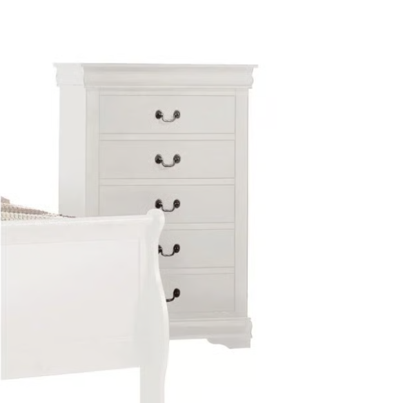 Sleek Glossy Finish 6-Piece Sleigh Aesthetic Twin Bedroom Set: Modern Elegance Redefined