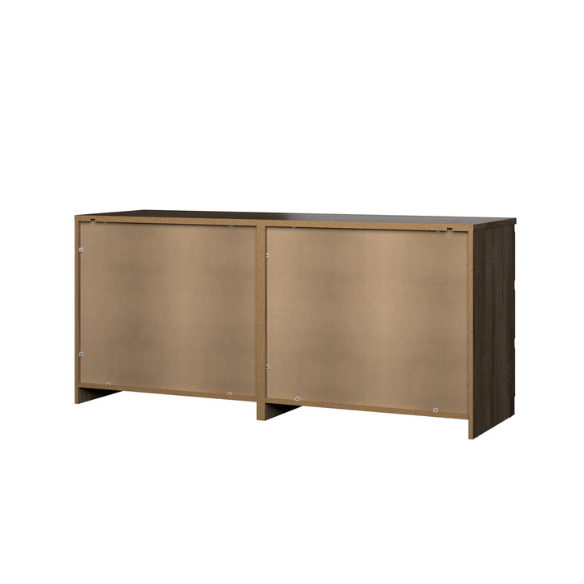 Versatile 60.5" 6-Drawer Double Dresser with Smooth Metal Glides and Clean-Lined Silhouette