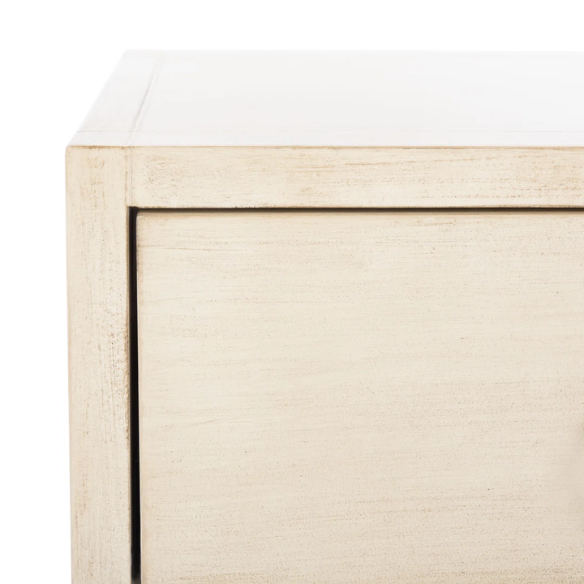 1-Drawer Nightstand – Classic Campaign Style with Contemporary Chic, Acacia Wood Frame, Cross-Base Design, Bold Finish, Gold Drawer Pull, Perfect for Modern Bedrooms