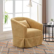 Set of two Mustard Yellow Swivel Accent Chairs featuring bold mustard yellow upholstery, sleek metal frames with wood accents, and a 360-degree swivel base. The chairs offer a modern, minimalist design with plush foam and spring cushioning for added comfort. Perfect for living rooms, offices, or reading corners, these chairs combine vibrant color with durability and style.