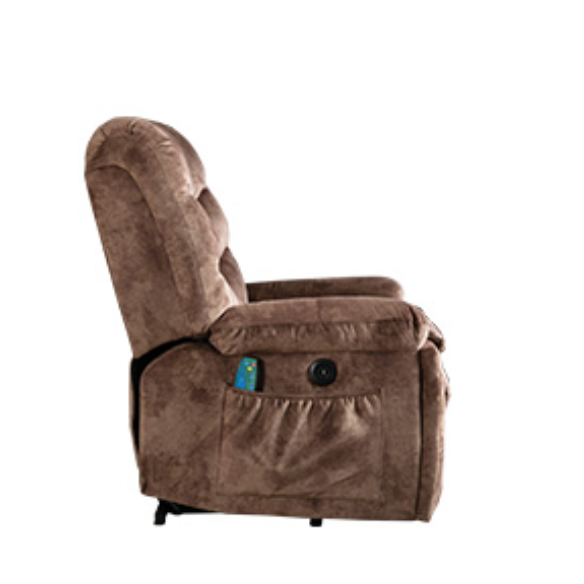 Caramel brown large power lift recliner with 8-point massage, lumbar heating, USB ports, cup holders, and adjustable backrest. Supports up to 340 lbs, ideal for seniors and those with limited mobility. Ergonomic design for maximum comfort and easy assembly.