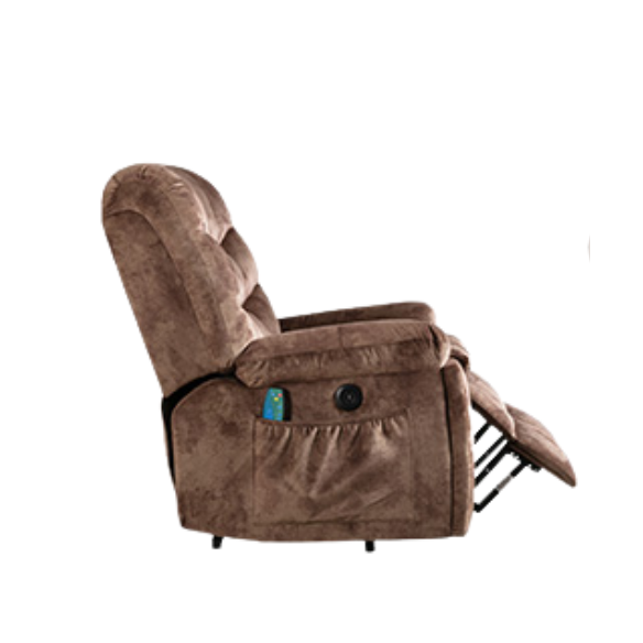 Caramel brown large power lift recliner with 8-point massage, lumbar heating, USB ports, cup holders, and adjustable backrest. Supports up to 340 lbs, ideal for seniors and those with limited mobility. Ergonomic design for maximum comfort and easy assembly.