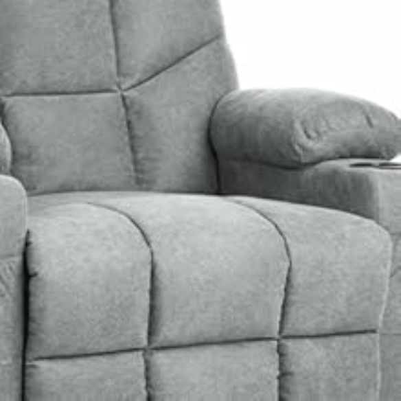 Grey power lift recliner chair with vibrational massage, lumbar heating, USB ports, and cup holders. Ideal for elderly, pregnant women, or those needing comfort, this chair offers smooth reclining, back support, and easy assembly for maximum relaxation.