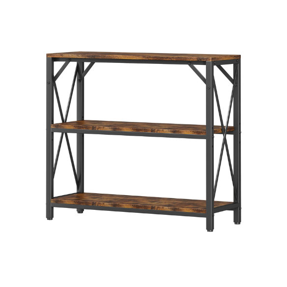 3-tier engineered wood shelf.