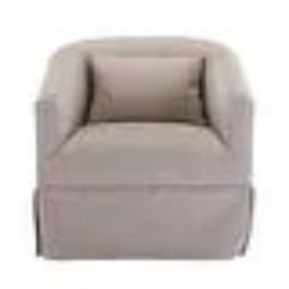 A set of two Beige Cream Swivel Accent Chairs featuring soft, neutral beige upholstery. Each chair is designed with a minimalist metal frame and elegant wood accents. The chairs include a 360-degree swivel base for easy movement and comfort, and they have plush foam and spring cushioning for support. Their versatile design fits a range of décor styles, making them perfect for living rooms, offices, bedrooms, or cozy reading spaces. The chairs are durable, sturdy, and built for long-lasting comfort.