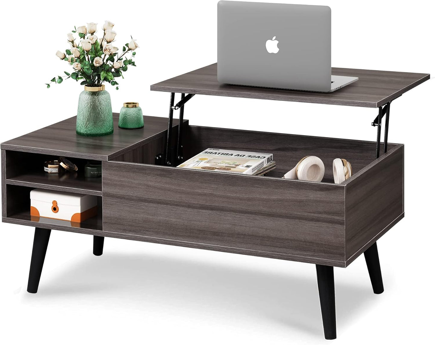 Grey lift-top coffee table" or "mid-century storage coffee table. Modern Living Room Furniture